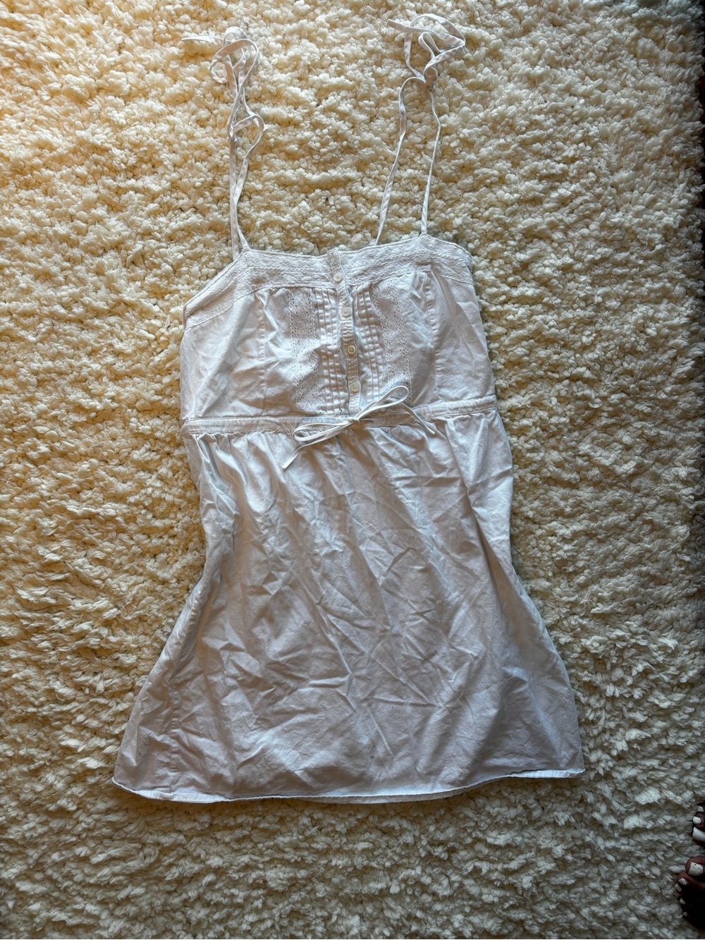 Brandy Melville White Lace Babydoll Dress